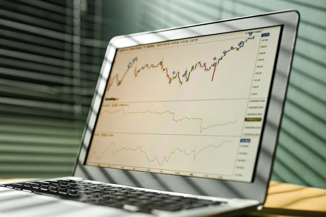 laptop with graph